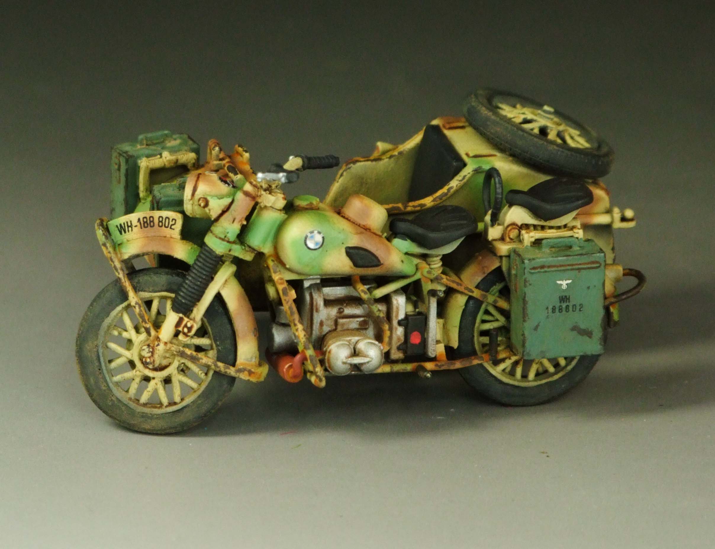ww2 German R75 with sidecar and trailer Camouflage version