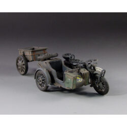 G044 WW2 German R75 motorcycle with sidecar and trailler grey version