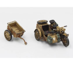 G045 WW2 German R75 motorcycle with side car and trailler DAK version