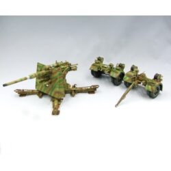 G047 World War 2 German 8.8cm Flak gun with trailers camouflage version